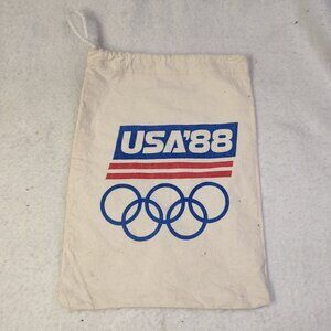 VINTAGE 1988‎ Olympics Canvas Tote Bag 12x16 Old Retro Logo